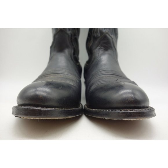 Double H Black Leather Cowboy Western Boots Shoes Men\'s 10 D main image 6